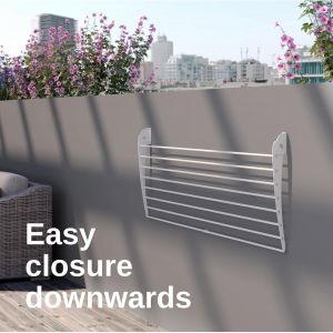 Fold&Eacute;tendoir MuralS&eacute;choir &agrave; Linge Mural en Aluminium et Acierautoportant et Suspendu 116x50x57 cm (1x120 cm) - Neuf