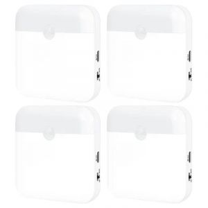 Veilleuse à Induction du corps humain,pour chambre à coucher,cuisine,couloir,lampe à économie d'énergie,cadeau de vacances,Camping,fête d'été,décoration de maison--White light 4PC - Neuf