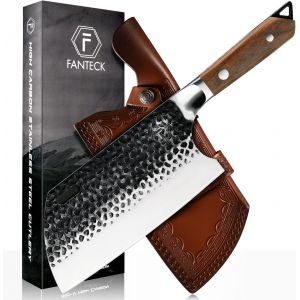 Couteau De Chef Professionnel Couteau Cuisine Forg&eacute; En Acier Carbon&eacute;, Couteau Sushi Couteau Polyvalent Avec Manche En Bois, Couteau De Chef Pour Coupe Viande, L&eacute;gumes, Fruits - Neuf
