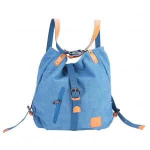 Sac a main multifonctionnel en toile pour femmes et filles, sac a bandouliere, sac a dos grande capacite, bleu - Neuf