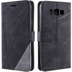 Kal-Coque Pour Galaxy J7 2016, Etui En Cuir Pu Portefeuille Housse Fermeture Magnétique Und Flip Pour Galaxy J7 2016, Avec Fermeture Magnétique, Noir - Neuf