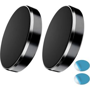 KALANKA-2 Pi&egrave;ces Support t&eacute;l&eacute;phone magn&eacute;tique Rond pour Voiture Support Telephone Voiture Aimant&eacute; Universel Support Auto Collant Aimant Rond pour iPhone, Samsung Huawei Xiaomi, Noir - Neuf