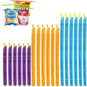 Kal-Clip Fermeture Sachet Pince Sachet Alimentaire Bâtons De Scellement De Sac 18 Pcs Clips D'étanchéité Alimentaire En Plastique, Résistant À L'humidité, Pour Stocker De La Nourriture, Des Collation - Neuf