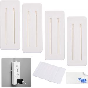4X Supports multiprises Auto-adhésif-Fixateur de Bloc d'extension Mural sans perceuse-Design coulissante et Facile à Installer - Neuf
