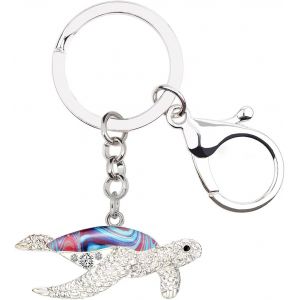 KAL-Porte-Cl&eacute; Tortue De Mer En &Eacute;mail Porte-Cl&eacute; Sac &Agrave; Main Pour Femme Fille Cadeau - Neuf