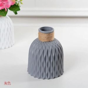 Vase Ondul&eacute; &Agrave; L'Eau,Panier De Pot De Fleur,Vase En Plastique &Agrave; Ficelle,Petit Vase D'Arrangement De Fleurs Fra&icirc;ches,D&eacute;coration De Maison Scandinave 1 Pi&egrave;ce.Grey. - Neuf