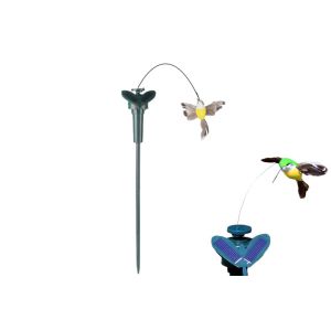 D&eacute;coration De Jardin Colibri Solaire Volant Avec Piquet En Bois Et Panneau Solaire - Neuf