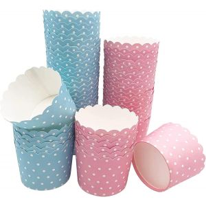 100 Pcs Bicarbonate De Gobelets En Papier, Papier Cupcake Cas, Pour La Maison Four, Cupcake, Fête De Mariage D'anniversaire De Petit Gâteau Décorations Pour La Cuisson - Neuf