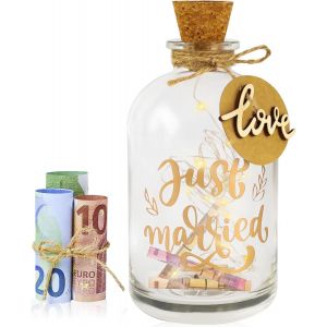 TRAHOO-Taekooki Bouteille Lumineuse &agrave; LED pour Mariage, Bouteille Lumineuse &agrave; LED avec Dicton - Belle Bouteille Lumineuse, Cadeaux de Mariage, Bouteille Lumineuse pour Jeunes Mari&eacute;s et Jeunes - Neuf