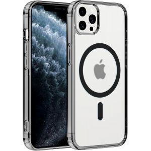 TRAHOO-Coque Magn&eacute;tique pour iPhone 11 Pro Max 6,5"",Compatible avec MagSafe Recharge sans Fil,Transparent Etui PC Dur+TPU Bumper Antichoc Anti-Rayures Protection Housse pour iPhone 11 Pro Max,Noir - Neuf