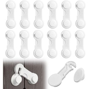 Kalanka-12 Pcs Bloque Porte B&eacute;b&eacute;, Securite Placard Enfant, Bloc Porte Securite Bebe, Maintien Extra Fort, S&eacute;curit&eacute; D&iquest;Armoire Pour B&eacute;b&eacute;, Sans Per&ccedil;age - Neuf