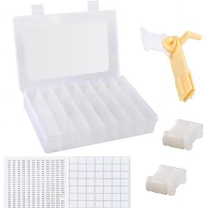 Mevronisshop-Bo&icirc;te De Rangement Pour Fil &Agrave; Broder Et Point De Croix - Enrouleur De Bobine, 1 Compartiment Amovible &Agrave; 24 Compartiments Avec 40 Bobines De Fil En Plastique Dur - Neuf