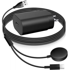 Thef-Compatible Avec Samsung Galaxy Watch 6/6 Classic/5 Pro/5/4 /4 Classic /3/Active 2/Active Chargeur, Câble De Charge Pour Samsung Galaxy S22/21/20 /10 Note20/10/9/8 Avec Adaptateur - 1.2meter - Neuf