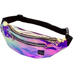 KALANKA-Sac Banane pour Homme et Femme u2013Plusieurs Couleursu2013 Sacoche Homme bandouliere Noir holographique Argent, Or pour Festivals, randonnée, Course à Pied, Cyclisme. - Neuf