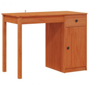 vidaXL Bureau avec tiroir Brun Cir&eacute; 100 x 50 x 74 cm Pin massif - Neuf