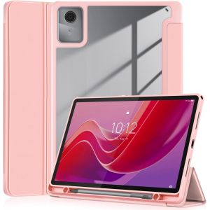 pour Coque Lenovo Tab M11 avec Porte-Stylo 11 Pouces 2024, [Auto Wake/Sleep] Housse en Cuir pour Tablette Lenovo M11 [TB330FU /TB330XU] (Rose) - Neuf