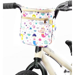 Panier De Vélo Avant Pour Enfant-Sacoche De Guidon Avec Couvercle Étanche-Panier De Guidon De Vélo Pour Fille-Convient À La Plupart Des Vélos Pour Enfants,Draisiennes,Tricycles,Rollar.[S186] - Neuf