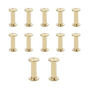 Lot de 12 vis Chicago M5x20mm Chicago Vis de reliure Chicago Rivet &agrave; clous en m&eacute;tal Vis Chicago &agrave; t&ecirc;te cruciforme pour ceinture en cuir Bricolage Livre de scrapbooking-Couleur or - Neuf