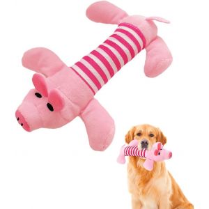 Jouet pour Chien,Jouet Chien en Forme Cochon,Cochon en Peluche Ray&eacute; pour Petites et Grandes Races,R&eacute;duit le Stress des Chiens,Anti-Stress pour Chien - Neuf