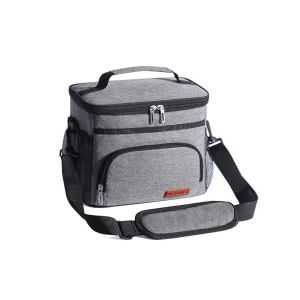 Sac isotherme pour d&eacute;jeuner de 10 L, id&eacute;al pour le travail et l'&eacute;cole - Gris - Neuf