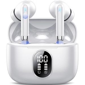 Écouteurs Bluetooth 5.4, 2025 Nouveau Ecouteurs Sans Fil Avec Hifi Stéréo, 40H Mini Oreillette Sans Fil Enc Réduction Antibruit Mic Casque Bluetooth, Ip7 Étanche Ecouteurs Noir, Pour Android Ios - Neuf