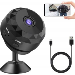 ChenQuanSarl-Mini Caméra Espion Wifi 1080P Hd Sans Fil Avec Audio Et Vidéo, Caméra De Surveillance Intérieure Et Extérieure, Enregistrement Longue Durée, Aimant Rotatif 360°, Idéale Pour Maison, Bure - Neuf