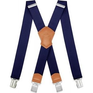 Cauc-Bretelles Homme Larges R&eacute;glable &Eacute;lastique Extra Fort 4 Robuste Clips, Pour Hommes Et Femmes Avec En Forme X Design Et Sangles Extra Larges -4cm - Neuf