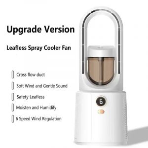 Ventilateur Portable Sans Lame USB Silencieux avec Brumisateur et Veilleuse &iquest; Bureau, Chambre, Camping - Neuf