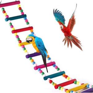Longueur Totale 80cm Jouets Pour Oiseaux Perroquets, Échelles, Balançoires, Pont Arc-En-Ciel De Dressage, Adaptés Aux Perroquets, Perruches, Conures, Cacatoès - Neuf