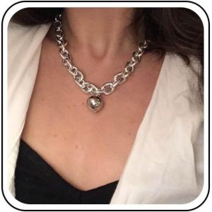Kal-Collier Punk À Maillons Massifs Collier Ras Du Cou En Chaîne Dorée Collier Gothique À Chaîne Cubaine Épaisse Collier À Grosse Chaîne À Boules Bijoux Pour Femmes¿Gold¿ - Neuf