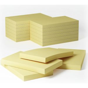 Lot De 24 Blocs De Notes Adh&eacute;sives Jaunes Classiques 76x127 Mm,80 Feuilles/Bloc - Neuf