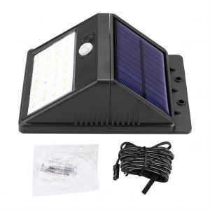 Hjlian Applique Murale Solaire Amovible A 28 Led Avec Detecteur De Mouvement Et 3 Modes D'eclairage, Ideale Pour Le Jardin Ou L'exterieur - Neuf