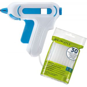 Mini Pistolet À Colle Chaude Avec 30 Bâtons De Colle, Kit Avec Pistolet À Colle Et Bâtons De Colle Pour L'École, La Maison Et Le Bureau, Blanc/Bleu[MAT791102] - Neuf
