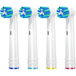 Kgabery-Cross Action Têtes De Brosse À Dents Compatible Avec Oral B,Tête De Brosse De Remplacement Pour Oral B,Brossettes De Rechange Pour Professional Care Vitality Pro Smart Genius Series,4 Pièce - Neuf