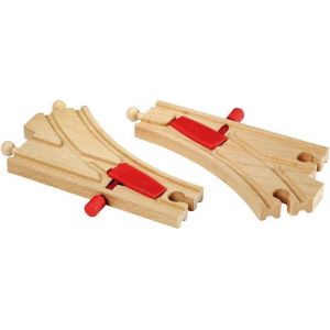 ERYI-World - 33344 - Aiguillages Mécaniques 144 Mm - Accessoire Pour Circuit De Train En Bois - Action De Jeu Sans Pile - Jouet Pour Garçons Et Filles Dès 3 Ans - Neuf