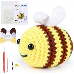 Kit de crochet complet pour d&eacute;butants, kit de tricot, livre de crochet, avec aiguille &agrave; crochet en TPR et m&eacute;tal de 3,5 mm, mat&eacute;riel pour kit de crochet animal cr&eacute;atif - Neuf