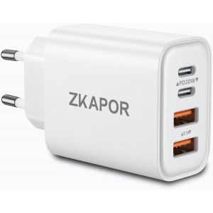 Usb C Charger, 40w Usb C Plug Fast Charger 4 Ports Multi Sector Pd+Qc Type C Adapter For Iphone 16/16 Pro/16 Pro Max/15/14/13/12/11, Samsung Galaxy S24, Huawei, Pad Pro/Air, Pixel - Neuf