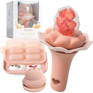 Lot De 1 Sucettes &Agrave; Fruits En Silicone Pour B&eacute;b&eacute; Avec Plateau De Cong&eacute;lation,Adapt&eacute;es Aux B&eacute;b&eacute;s De 4 Mois Et Plus,Deux Tailles De Sachets,Poign&eacute;e Hochet Amusante,Sans Bpa.[H72] - Neuf