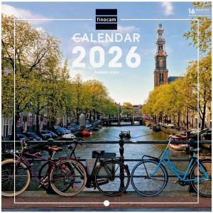 Calendrier mural 2026 18 x 18 cm 1 Mois par page Janvier - D&iquest;&iquest;cembre 2026 + Sept.-D&iquest;&iquest;c. 2025 (4 mois) r&iquest;&iquest;duits | Calendrier 2026 | Images Amsterdam - International - Neuf