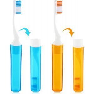 Lot De 2 Brosses &Agrave; Dents De Voyage Pliantes Et Portables Pour Le Camping,La Randonn&eacute;e - Neuf