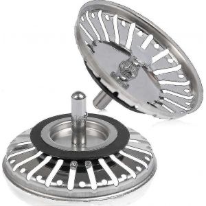 Lot de 2 cr&eacute;pines d'&eacute;vier, bouchon de cr&eacute;pine en acier inoxydable pour &eacute;vier de cuisine, cr&eacute;pine &agrave; trous pour &eacute;vier - vous - Neuf