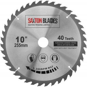 TCT25540T Lame de scie circulaire à bois 255 mm x 30 mm alésage x 40 dents pour Bosch Makita Dewalt - Neuf
