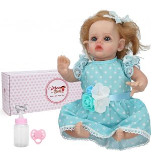 Poupee bebe reborn de 12 pouces, realiste, avec pince a cheveux, biberon et tetine - Neuf