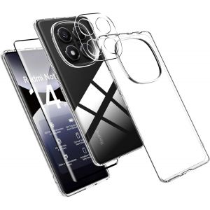 Kal-Coque Pour Xiaomi Redmi Note 14 Pro 4g (Nicht Für 5g) Avec 2 Verre Trempé Protection Écran Deux, Transparent Soft Etui Silicone Tpu Cover Housse Absorption De Choc Et Anti-Scratch Housse Étui - Neuf