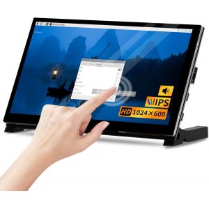 Lbgwp60-Écran Tactile Ips Lcd Hd 7"" 1024 X 600 Mini Moniteur Avec Haut-Parleur Pour Raspberry Pi 4b/5, Pc, Windows, Xbox, Caméra - Neuf