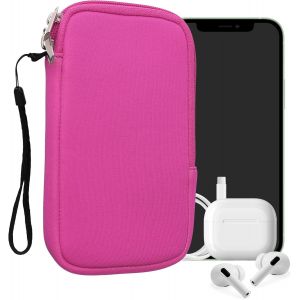 Housse Universelle Smartphone - Pochette De Protection 16,5 X 8,9 Cm Pour T&eacute;l&eacute;phone Portable L - 6,5"" En N&eacute;opr&egrave;ne Fuchsia - Neuf