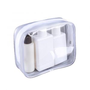 Trousse De Toilette Transparente En Pvc Avec Fermeture &Eacute;clair, Id&eacute;ale Pour Les Voyages Et Le Rangement - Neuf