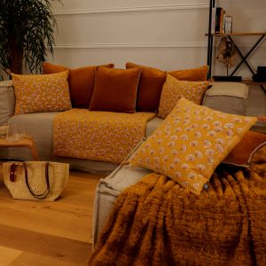 Coussin D&eacute;coratif Imprim&eacute; Motif Floral - Neuf