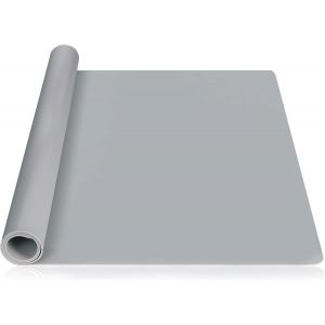 AYUHR-Webake Grand tapis en silicone résistant à la chaleur - 60 × 40 cm - Multifonction - Antiadhésif - Tapis de cuisson pour plans de travail, résine, art et artisanat (gris) - Neuf
