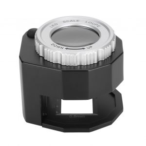 Loupe En Metal 30x A Lumiere Uv Led Avec Echelle Pour La Detection De Devises Et De Bijoux, Noire - Neuf